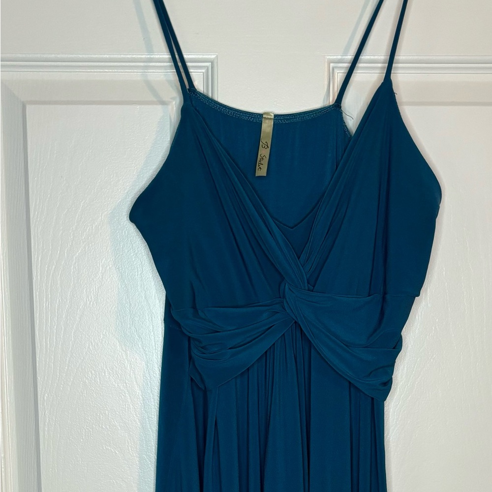 Pretty B Starlet Teal Mid Length Dress with Spaghetti Straps Size Large